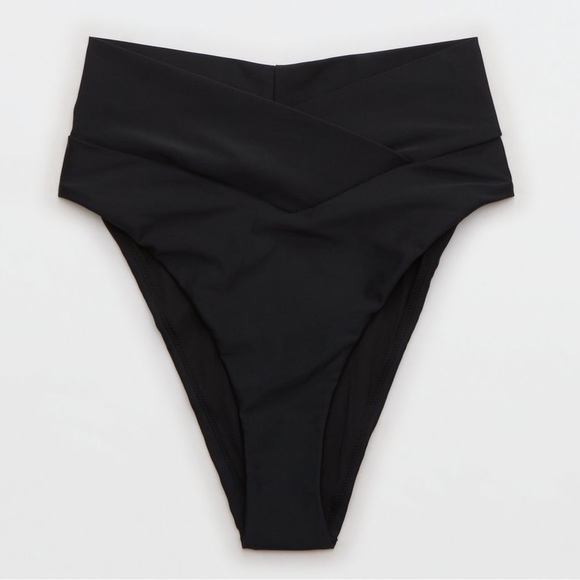 aerie Swim New Aerie Crossover High Cut High Waisted Bikini Bottoms